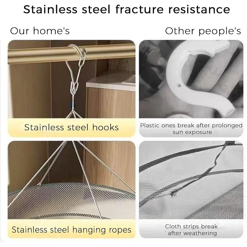 Foldable Sweater Drying Rack Large Mesh Flat Clothes Dryer Stainless Steel